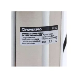 BOMBA SUMERGIBLE INOX AGUAS SERVIDAS POWER-PRO SSP10 1 HP - Imagen 3